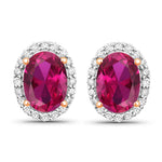 Minimal Oval Diamond Halo Stud Earrings