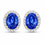 Minimal Oval Diamond Halo Stud Earrings