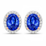 Minimal Oval Diamond Halo Stud Earrings
