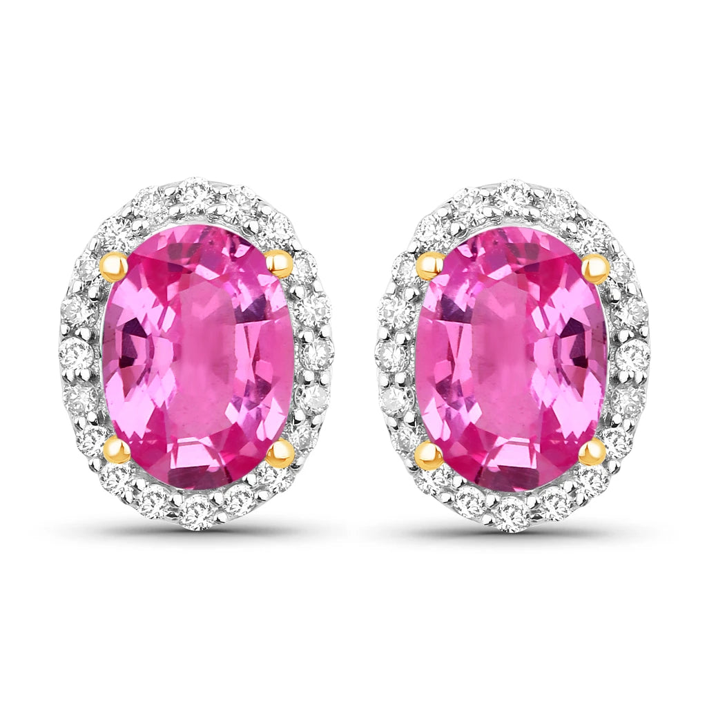 Minimal Oval Diamond Halo Stud Earrings