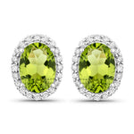 Minimal Oval Diamond Halo Stud Earrings