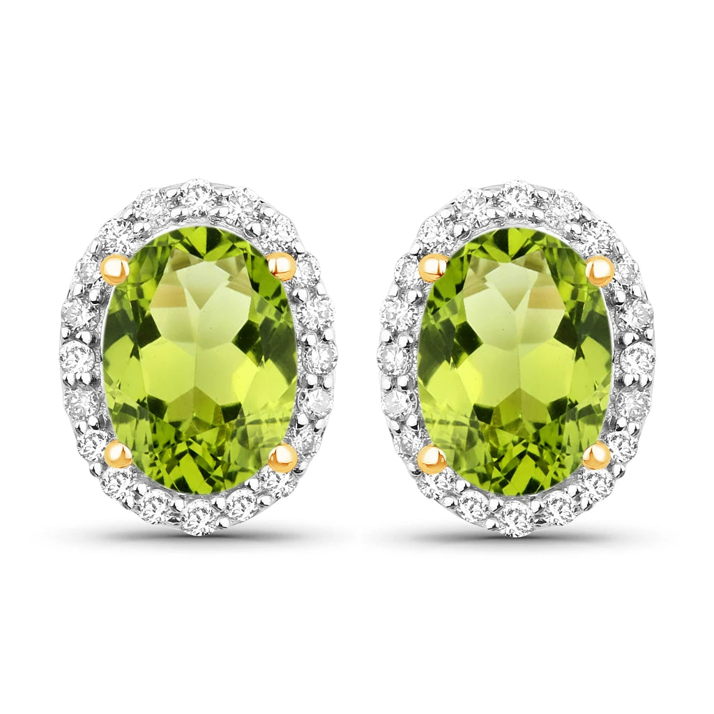 Minimal Oval Diamond Halo Stud Earrings
