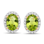 Minimal Oval Diamond Halo Stud Earrings