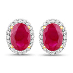 Minimal Oval Diamond Halo Stud Earrings