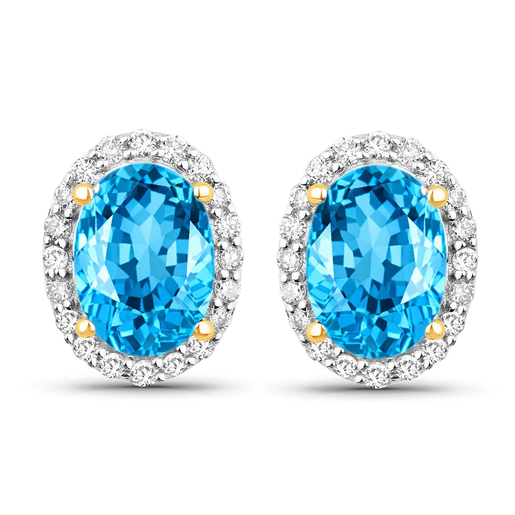 Minimal Oval Diamond Halo Stud Earrings