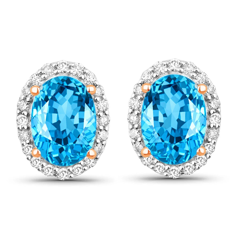 Minimal Oval Diamond Halo Stud Earrings