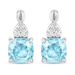 Cushion Diamond Accent Drop Earrings