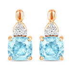 Cushion Diamond Accent Drop Earrings