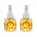 Cushion Diamond Accent Drop Earrings