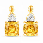 Cushion Diamond Accent Drop Earrings