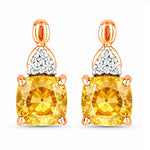 Cushion Diamond Accent Drop Earrings