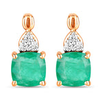 Cushion Diamond Accent Drop Earrings