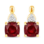 Cushion Diamond Accent Drop Earrings