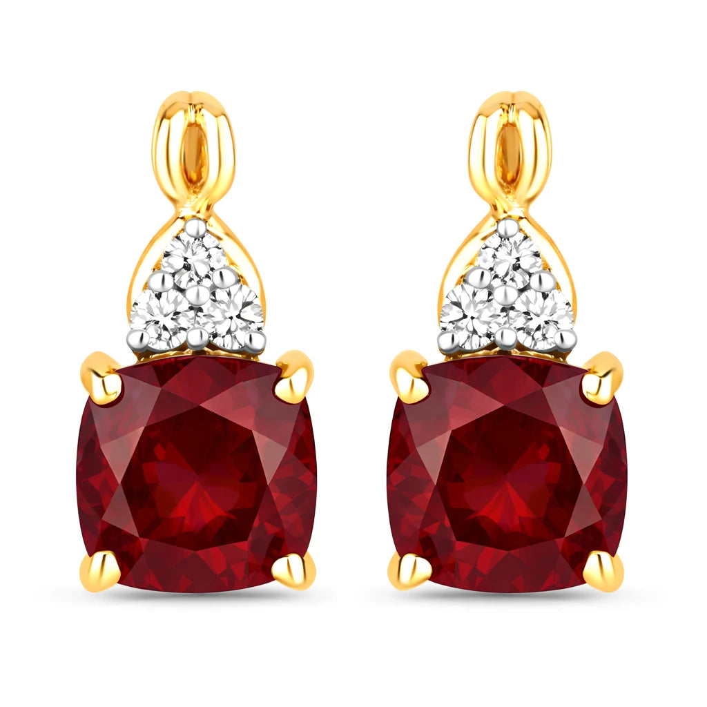 Cushion Diamond Accent Drop Earrings