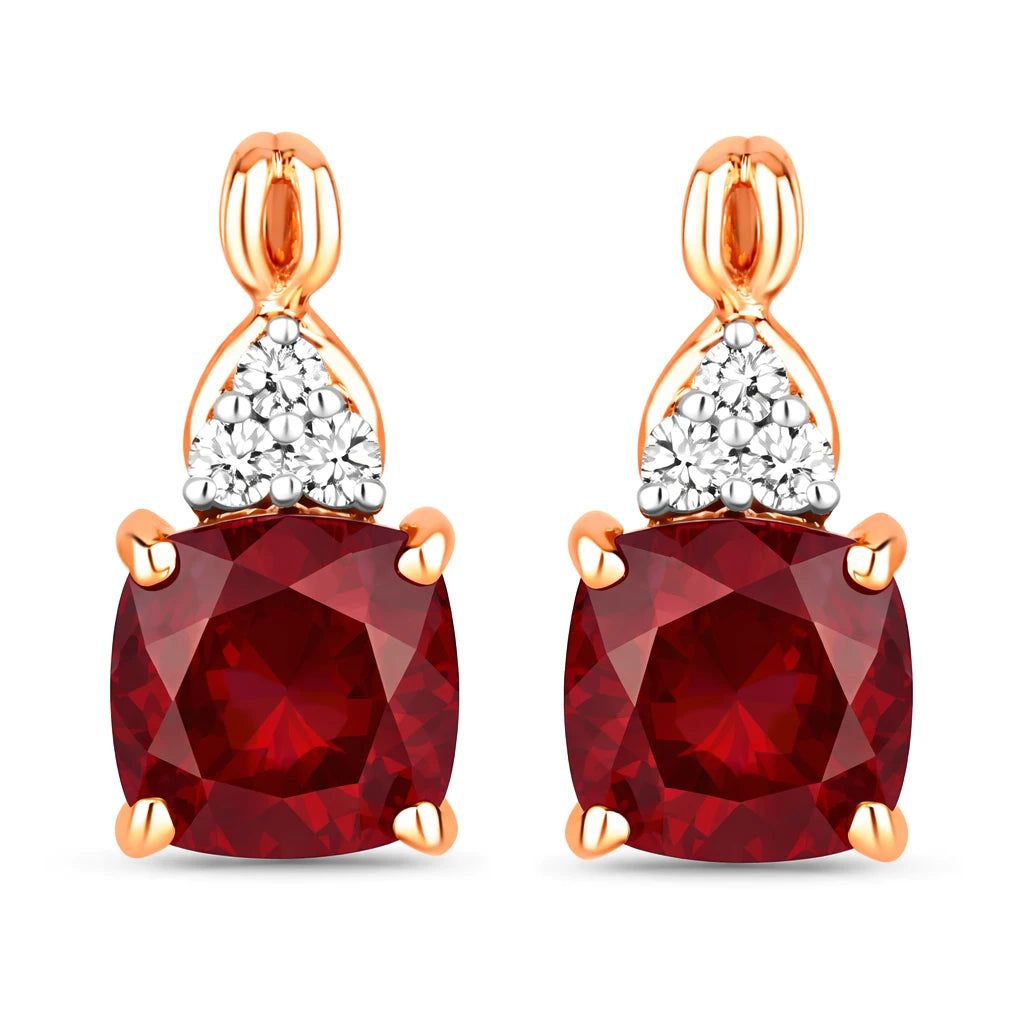 Cushion Diamond Accent Drop Earrings