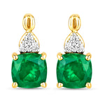 Cushion Diamond Accent Drop Earrings