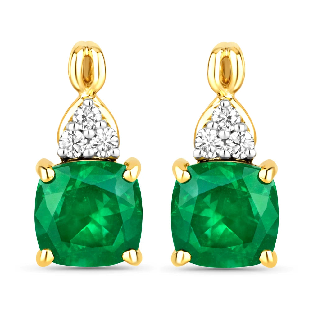 Cushion Diamond Accent Drop Earrings