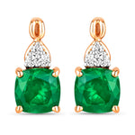 Cushion Diamond Accent Drop Earrings