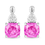 Cushion Diamond Accent Drop Earrings