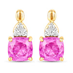 Cushion Diamond Accent Drop Earrings