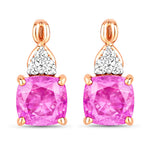 Cushion Diamond Accent Drop Earrings