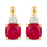 Cushion Diamond Accent Drop Earrings