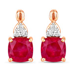 Cushion Diamond Accent Drop Earrings