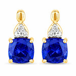 Cushion Diamond Accent Drop Earrings