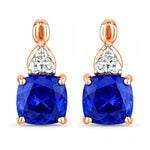 Cushion Diamond Accent Drop Earrings