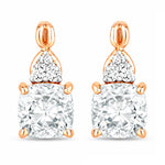 Cushion Diamond Accent Drop Earrings