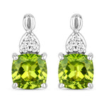 Cushion Diamond Accent Drop Earrings
