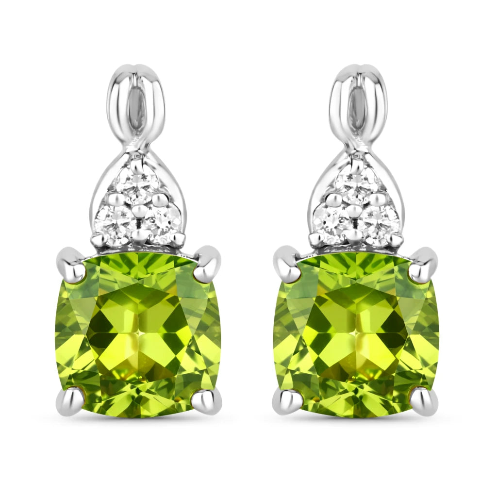 Cushion Diamond Accent Drop Earrings