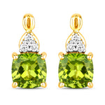 Cushion Diamond Accent Drop Earrings