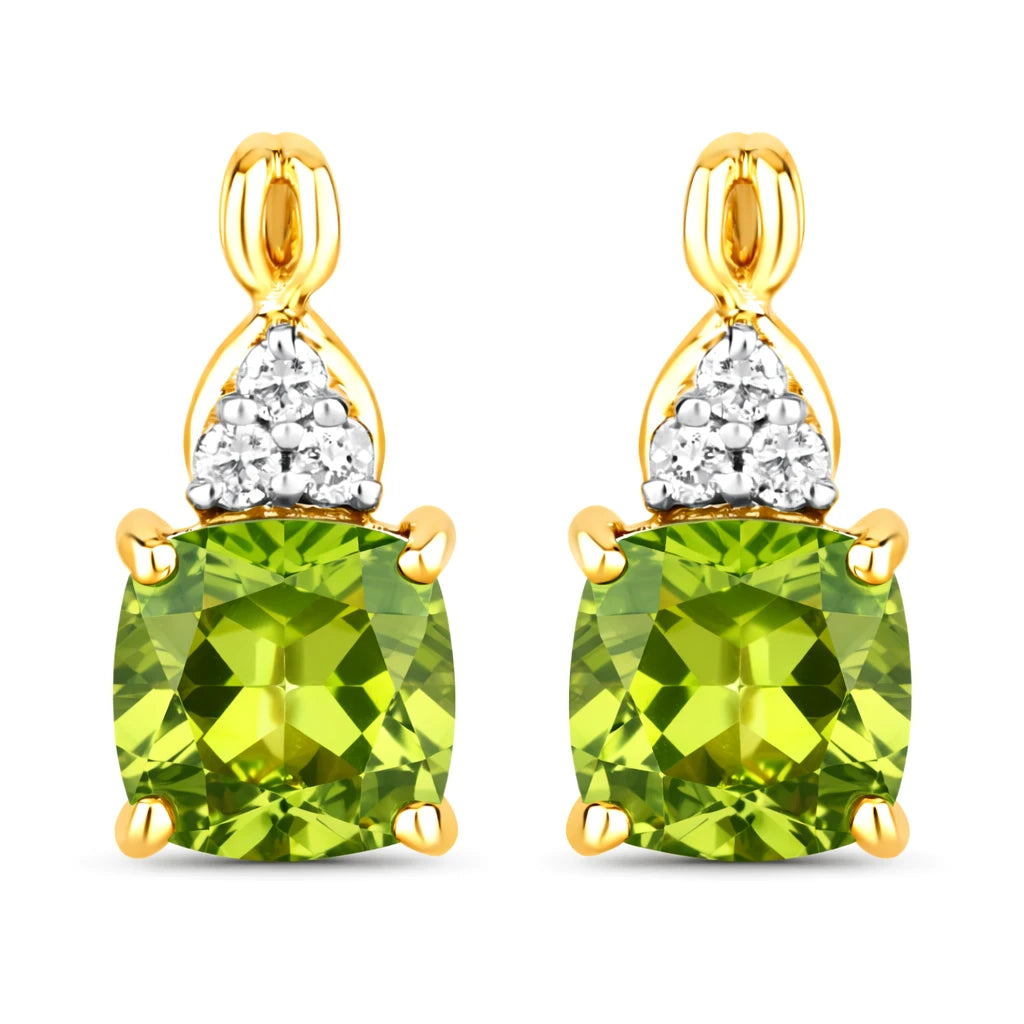 Cushion Diamond Accent Drop Earrings