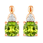 Cushion Diamond Accent Drop Earrings