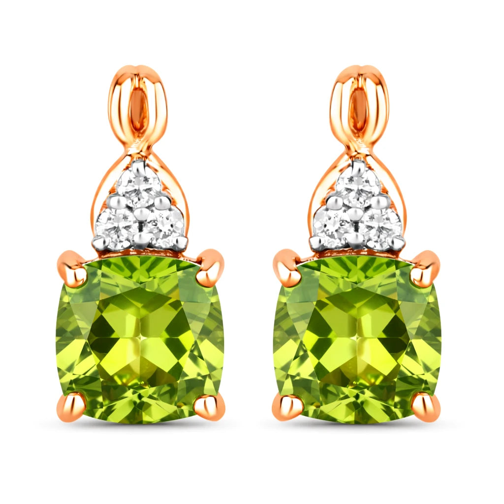 Cushion Diamond Accent Drop Earrings