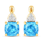 Cushion Diamond Accent Drop Earrings