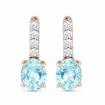 Petite Oval Diamond Accent Drop Earrings