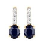 Petite Oval Diamond Accent Drop Earrings
