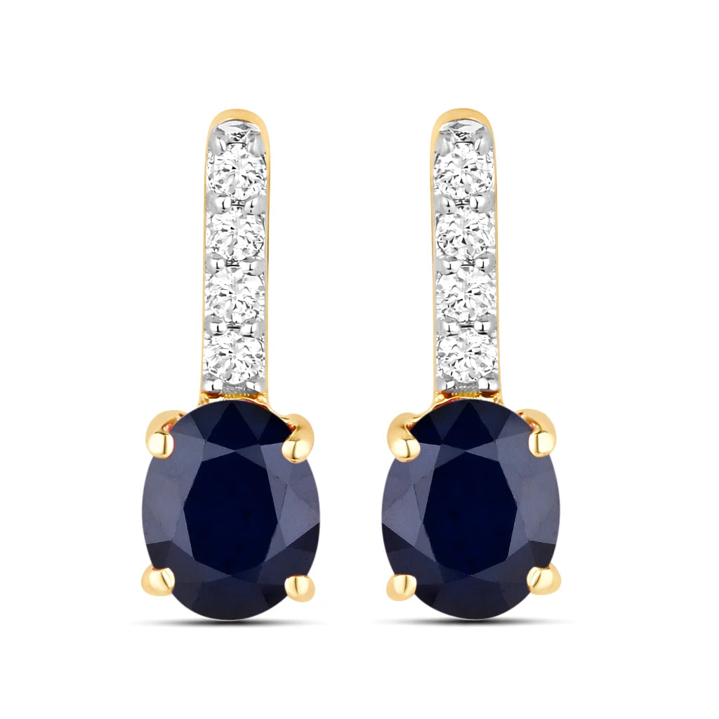 Petite Oval Diamond Accent Drop Earrings