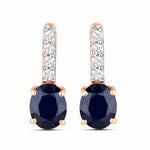 Petite Oval Diamond Accent Drop Earrings
