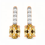 Petite Oval Diamond Accent Drop Earrings