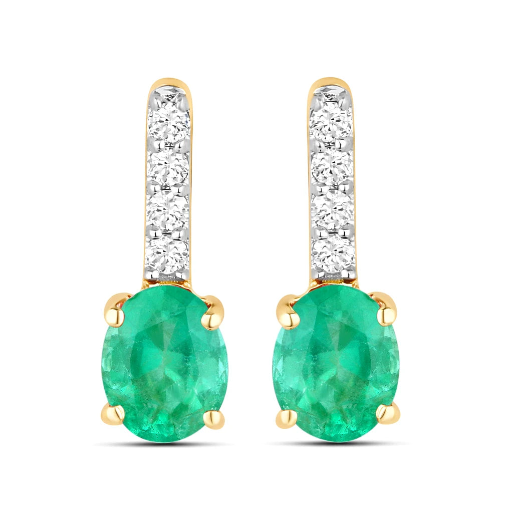 Petite Oval Diamond Accent Drop Earrings