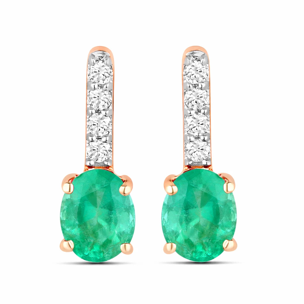 Petite Oval Diamond Accent Drop Earrings