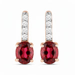 Petite Oval Diamond Accent Drop Earrings