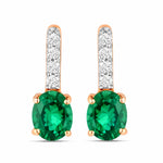 Petite Oval Diamond Accent Drop Earrings