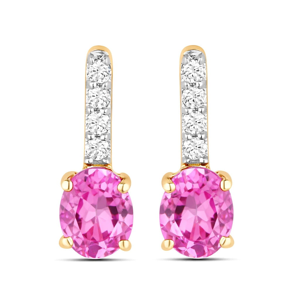 Petite Oval Diamond Accent Drop Earrings