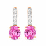 Petite Oval Diamond Accent Drop Earrings