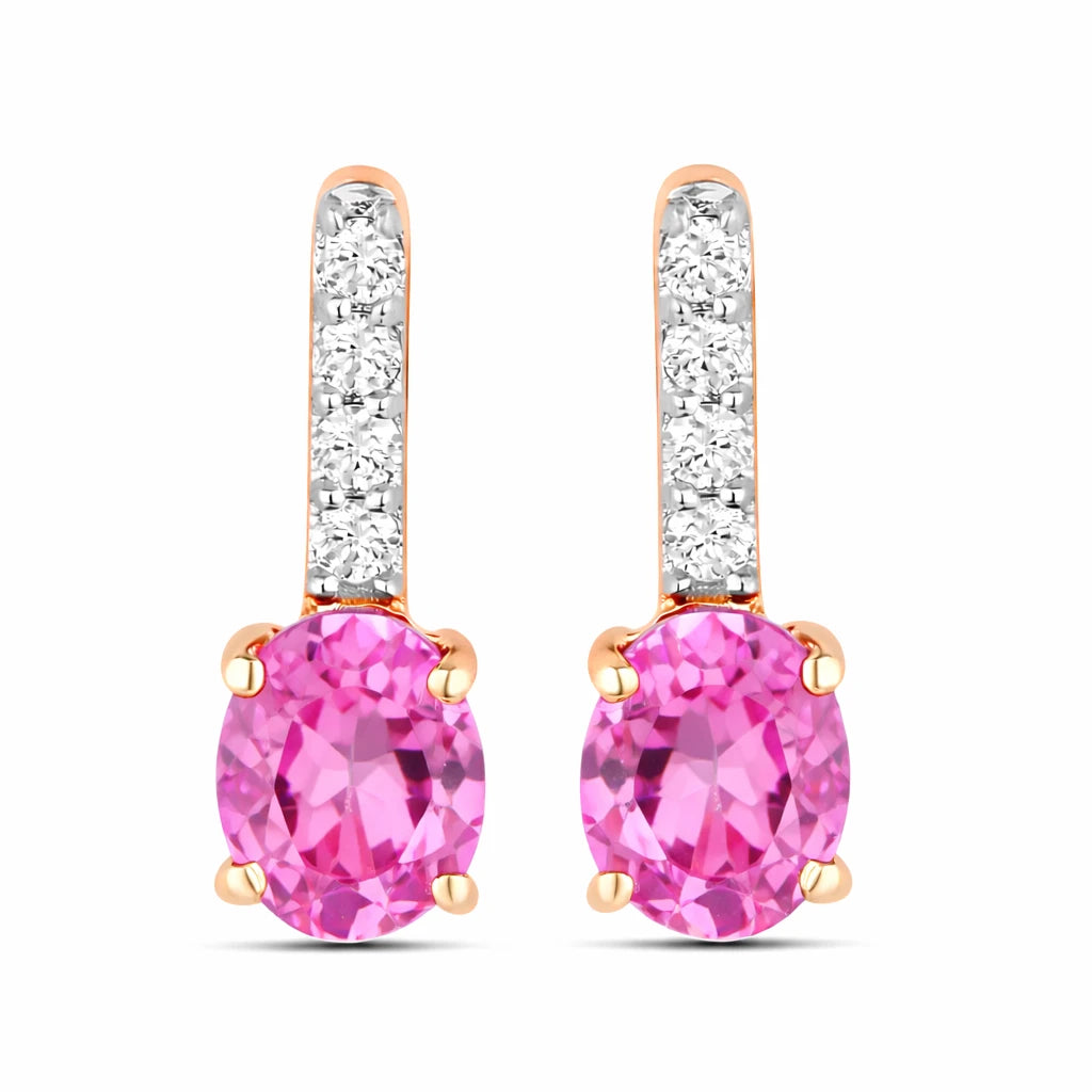 Petite Oval Diamond Accent Drop Earrings
