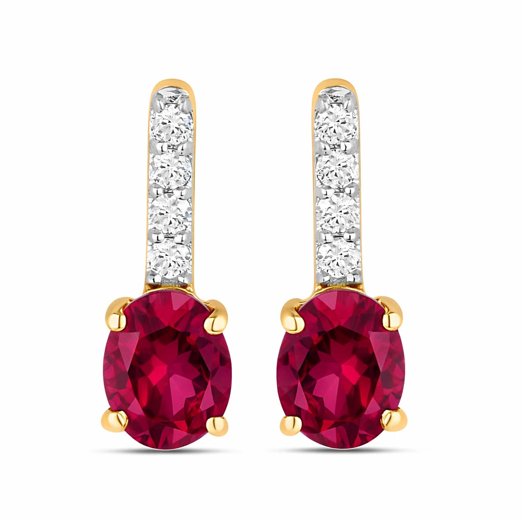 Petite Oval Diamond Accent Drop Earrings